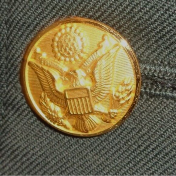 US Military Army Green Coat Sz 44S Wool Serge Blazer Jacket Uniform Mens w/Patch - Picture 6 of 6